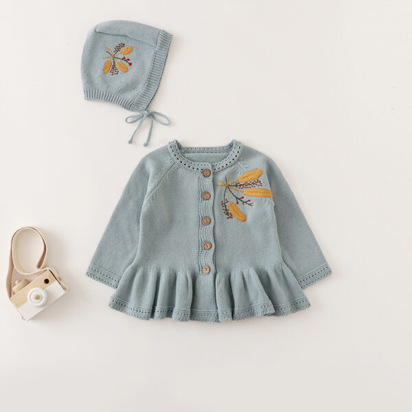 Embroidered Coat Long Sleeve Cardigan Jacket Hat Selection