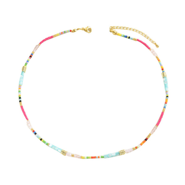 Personalized Bohemian Creative Design String Colorful Crystal Beads Long Necklace - Image 3
