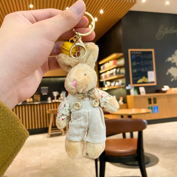 Cartoon Key Button Plush Sackcloth Bear Doll Schoolbag Pendant - Image 7