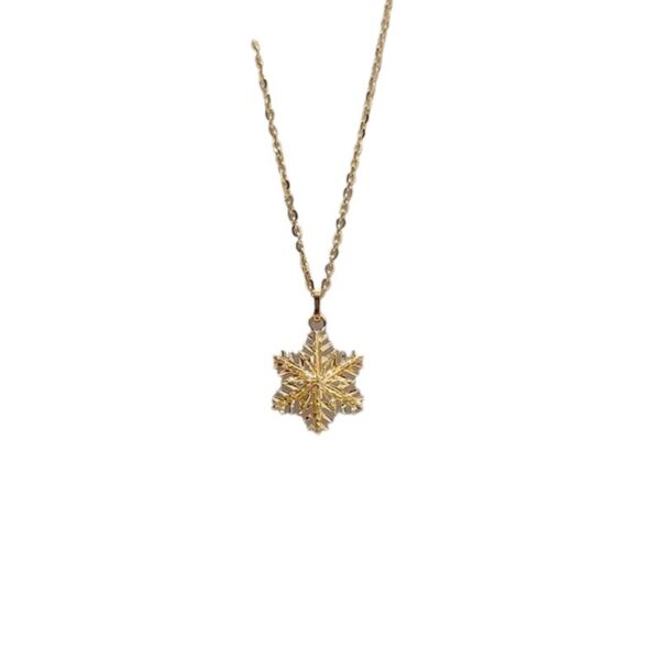 New Chinese Gold Snowflake Pendant Women's Necklace - Image 5