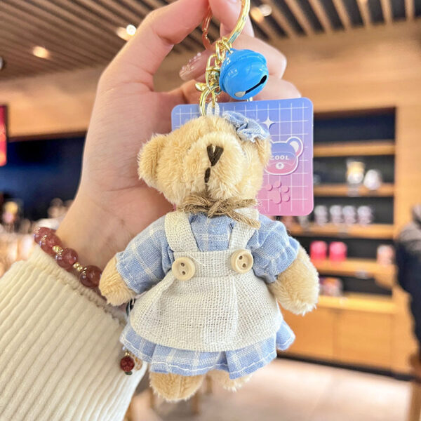 Cartoon Key Button Plush Sackcloth Bear Doll Schoolbag Pendant - Image 6
