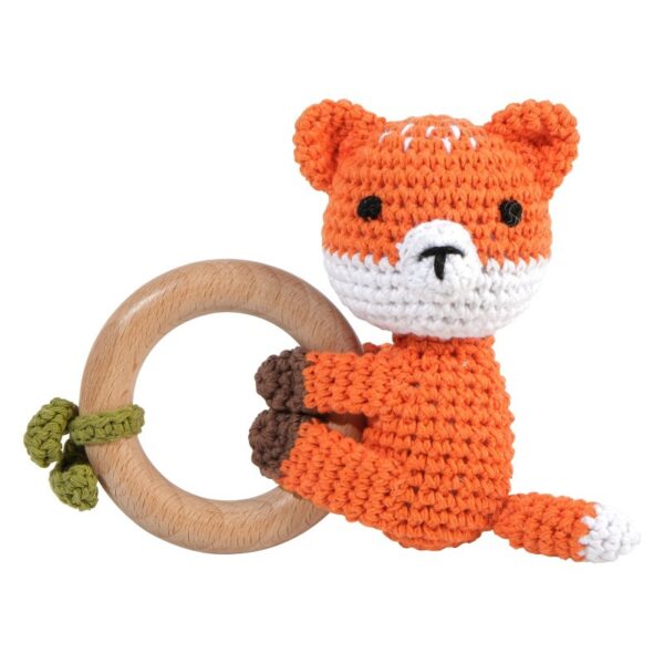 Baby Crochet Animal Rattle Knitted Cartoon Doll Baby Soothing Biteable Toy - Image 4