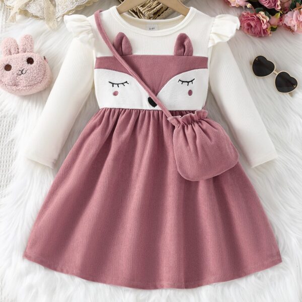 Long Sleeve Slim Fit Graceful And Cute Shy Fox Dress - Image 5