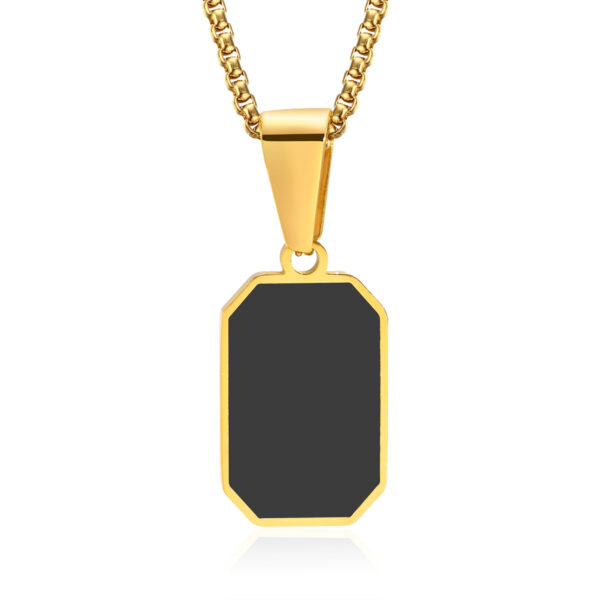 Titanium Steel Necklace Women's Stainless Steel Epoxy Geometric Pendant Necklace - Image 2