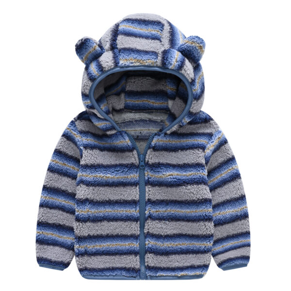 Infant Toddler Bear Ears Solid Color Hoodie Jacket - Image 3