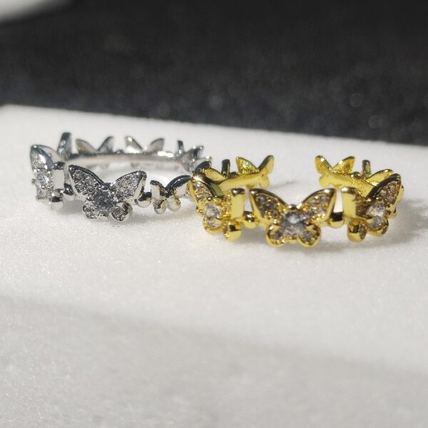 Full Circle Butterfly Light Luxury Temperament Trendy Ring - Image 2