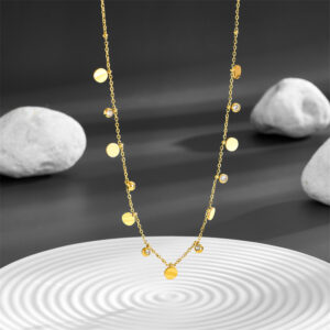 Stainless Steel Multi-heart Diamond Pendant Necklace