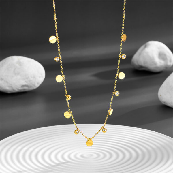 Stainless Steel Multi-heart Diamond Pendant Necklace