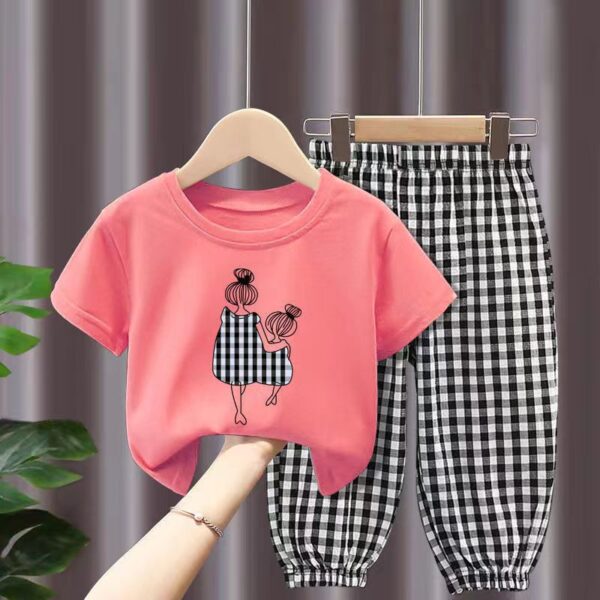Children's Creative Printed Short Sleeve Pants Set - Image 2