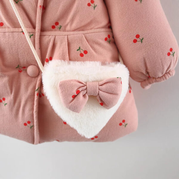 Fruit Printed Fleece-lined Thickened Girls' Cotton-coat Free Bag - Image 3