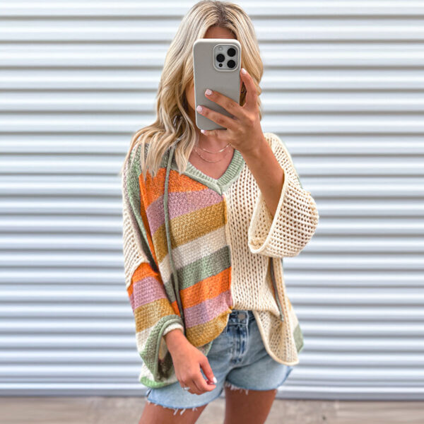 Summer New Pullover V-neck Sweater Women's Casual All-matching - Image 4