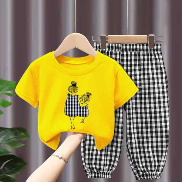 Children's Creative Printed Short Sleeve Pants Set - Image 5