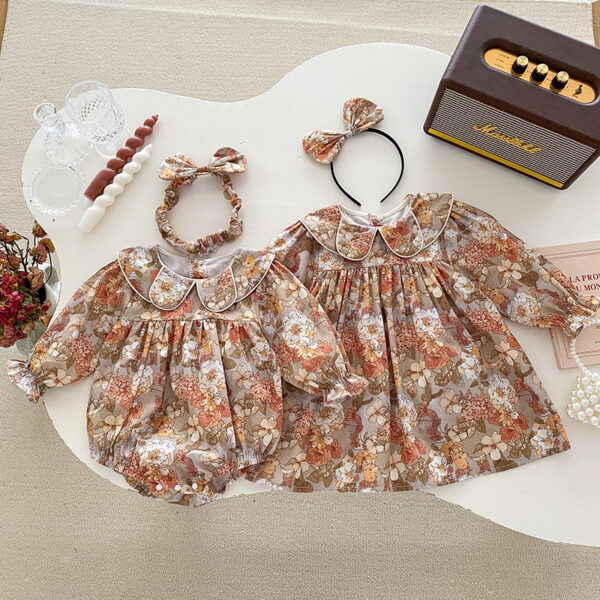 Clothes For Babies Baby Girl Doll Collar Lace Romper - Image 5