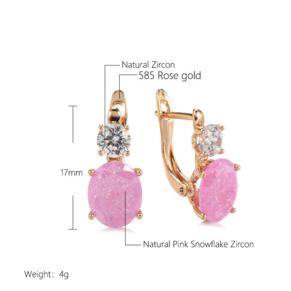 Rose Gold Ear Ring Zircon Sweet Peach - Image 5