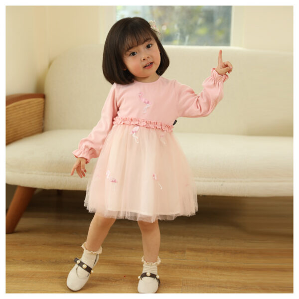 Cute Princess Dress Children's Clothing Puff Mesh Long Sleeve - Image 3