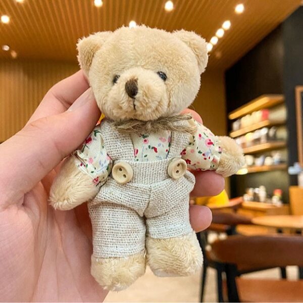 Cartoon Key Button Plush Sackcloth Bear Doll Schoolbag Pendant - Image 3