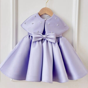 Fashion Satin Purple Girls Dress