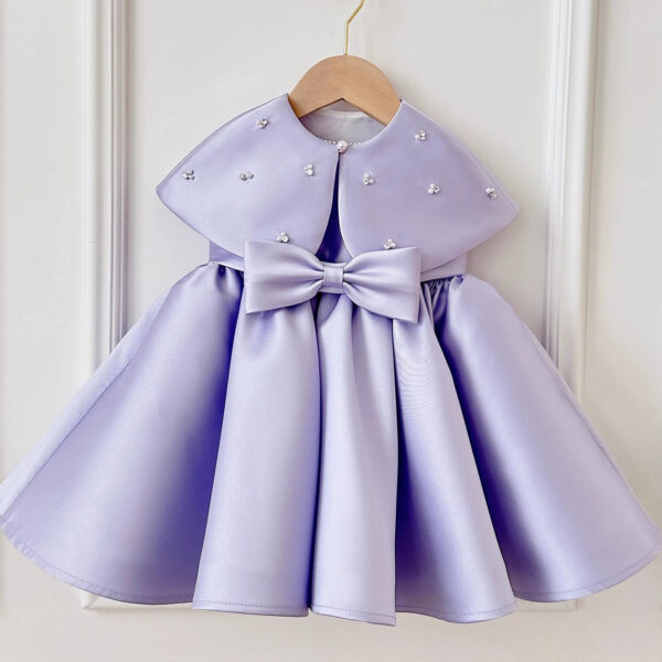 Fashion Satin Purple Girls Dress