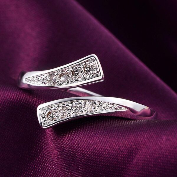 Popular Ornament Adjustable Micro Inlaid Zircon Open Ring - Image 4