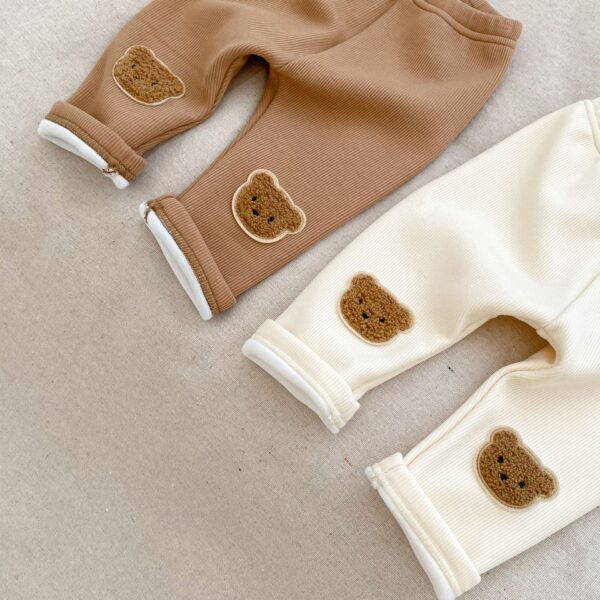 Comfortable Cute Bear Three-dimensional Embroidered Leisure Warm-keeping Pants - Image 3