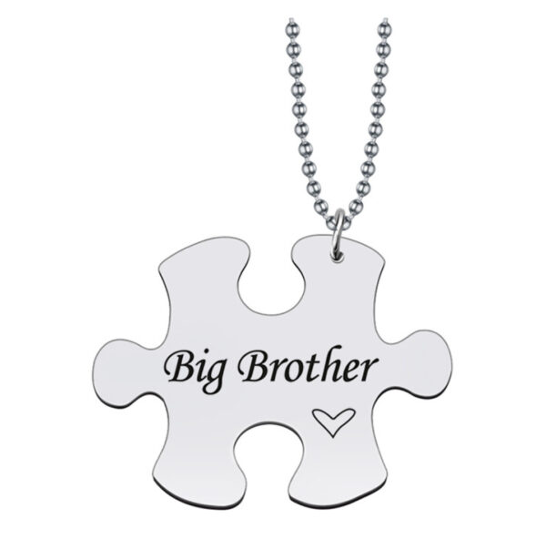 Stainless Steel Puzzle Keychain Big Brother Little Sister - Image 5