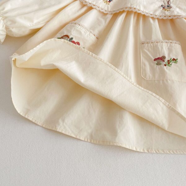 Cartoon Rabbit Embroidery Korean Girls Dress - Image 2