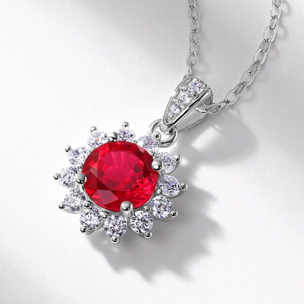 SUNFLOWER Cultivate Red Treasure Pendant Necklace S925 Silver - Image 2