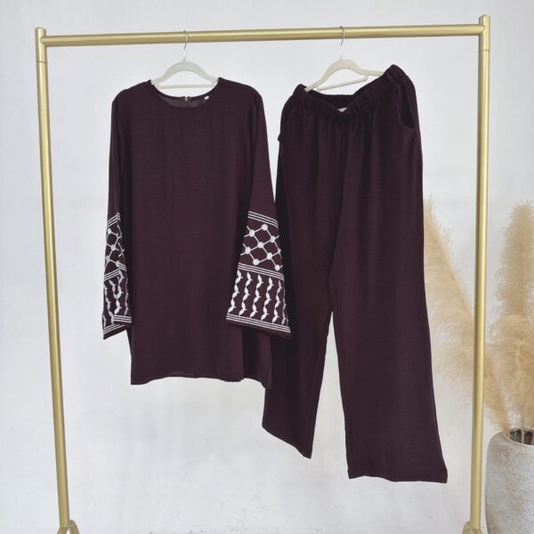 Turkey Embroidered Wide-leg Pants Two-piece Set - Image 10