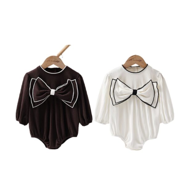Ins Baby Bow Long Sleeve Princess Onesie - Image 4
