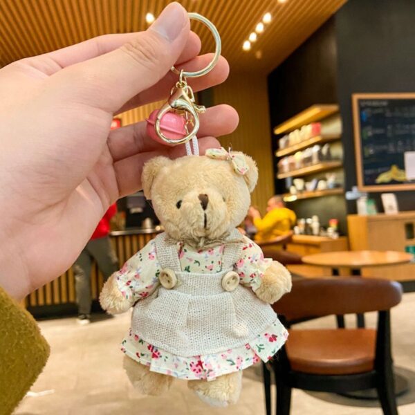 Cartoon Key Button Plush Sackcloth Bear Doll Schoolbag Pendant - Image 8
