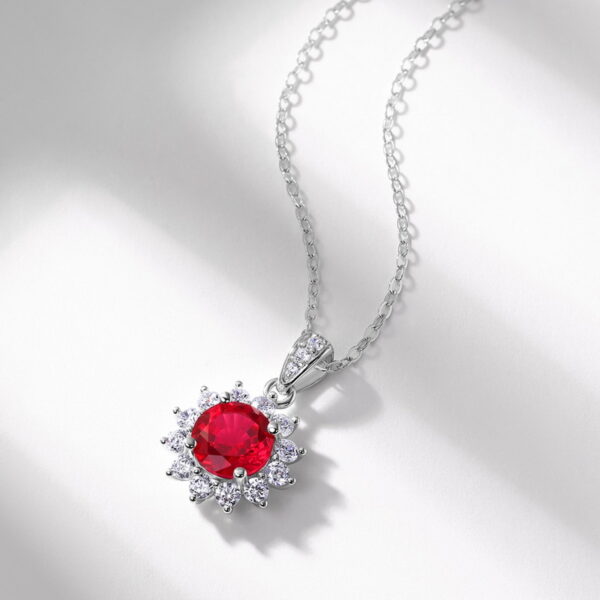 SUNFLOWER Cultivate Red Treasure Pendant Necklace S925 Silver - Image 5