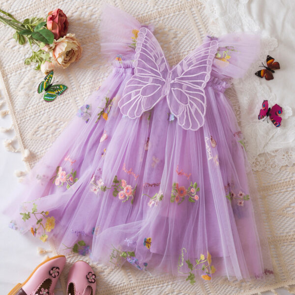 Korean Flower Embroidery Girls' Chiffon Skirt - Image 7