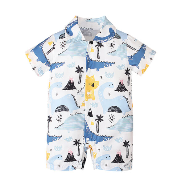 Children's European And American Summer Printed Pattern Short-sleeved Romper - Image 3