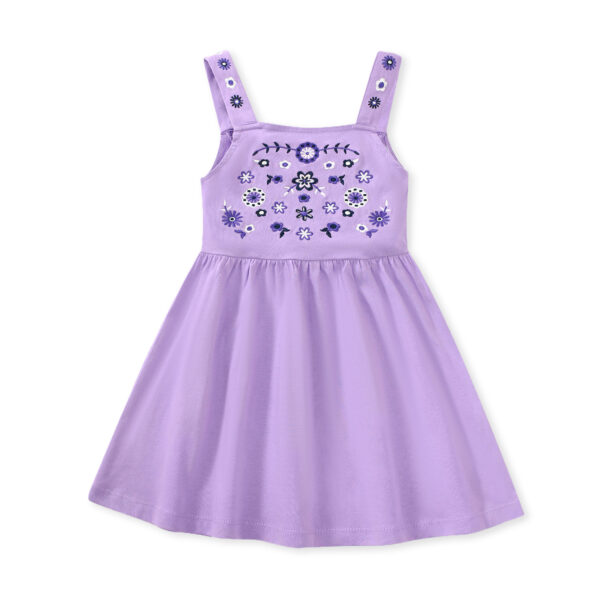 Children's Embroidered Flower Cotton Sleeveless Dress - Image 8