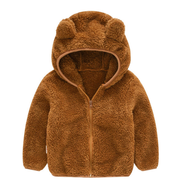 Infant Toddler Bear Ears Solid Color Hoodie Jacket - Image 7