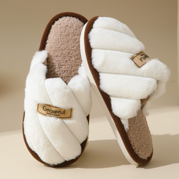Women's Fur Fall And Winter Outer Wear Non-slip Indoor Platform Home Cotton Slippers - Image 4
