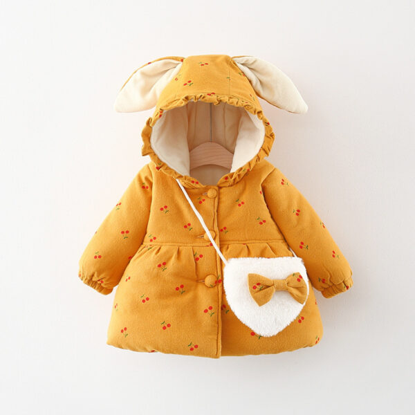 Fruit Printed Fleece-lined Thickened Girls' Cotton-coat Free Bag - Image 9