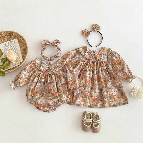 Clothes For Babies Baby Girl Doll Collar Lace Romper - Image 2