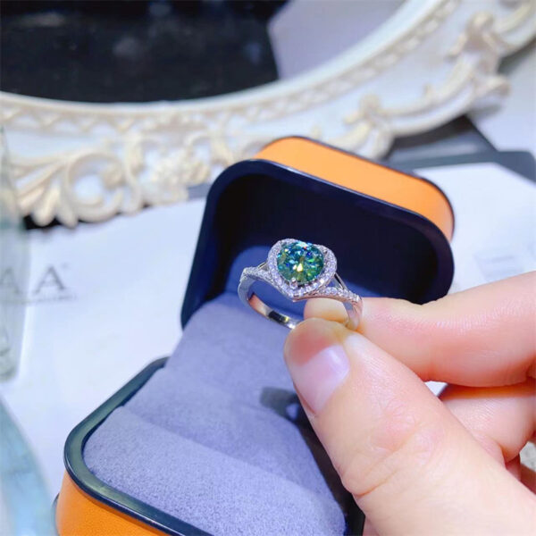 Fidelity Green Twisted Arm Love Moissanite Ring - Image 5