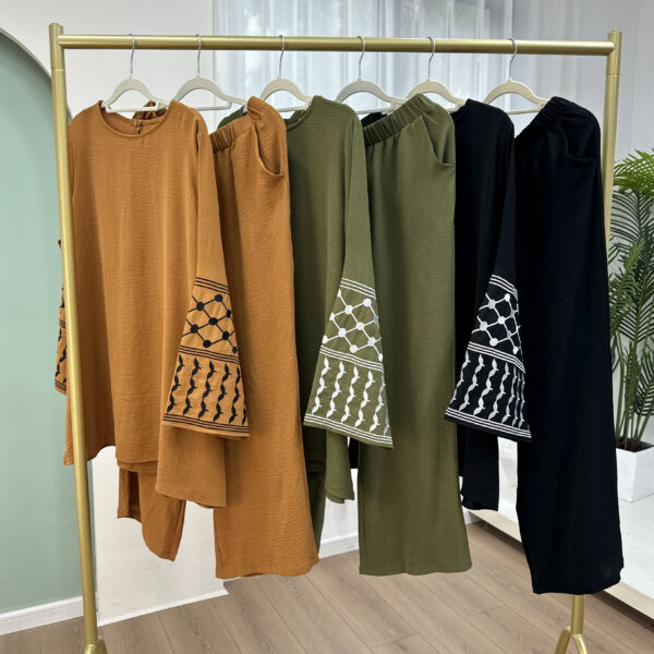 Turkey Embroidered Wide-leg Pants Two-piece Set - Image 2