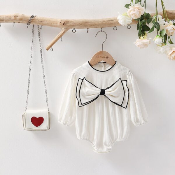 Ins Baby Bow Long Sleeve Princess Onesie - Image 6