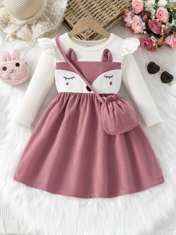 Long Sleeve Slim Fit Graceful And Cute Shy Fox Dress - Image 3