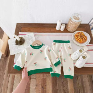 Baby Western Style Small Flower Suit Long Sleeve Pants