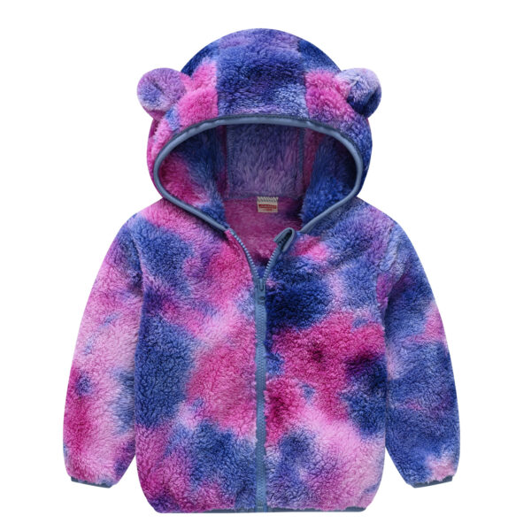 Infant Toddler Bear Ears Solid Color Hoodie Jacket - Image 4