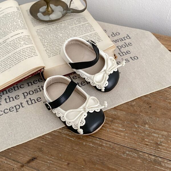 Sweet Cute Baby Girl Shoes Retro Style Bow - Image 5