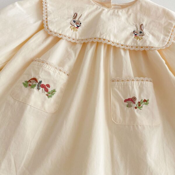Cartoon Rabbit Embroidery Korean Girls Dress - Image 6