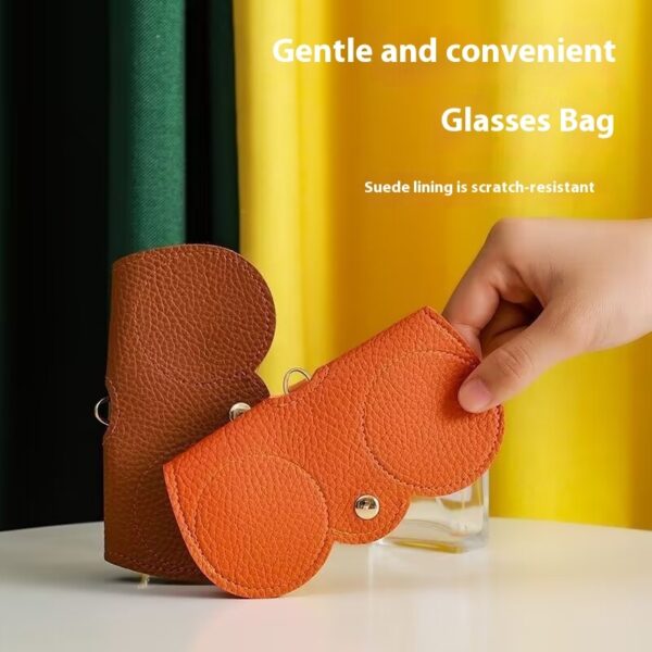 PU Sunglasses Bag Portable Glasses Case Cute Glasses Clip - Image 5