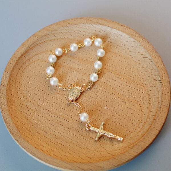 Beads Pearl Cross Full Moon Blessing Bracelet Fashion Jewelry - Image 10
