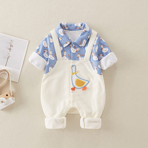 Fake Two-piece Suspender Jumpsuit Newborn - Image 4