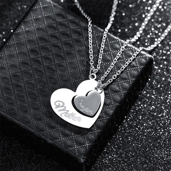 Heart-shaped Stitching Stainless Steel Necklace - Image 5